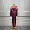 Ropa étnica Medio Oriente Mujeres musulmanas Vestidos largos Manga de satén Abaya Árabes Malasia Vestido islámico Ramadán Eid Vestidos Dubai Fashion