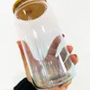 BPA gratis tomt sublimering ombre gelé klar transparent kristall havblå burk formad glas 16 oz ölglas kan för UV DTF -omslag redo att leverera 50pcs/fodral