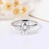 Band ringar kvinnors förlovningsring Moissanite Card Ring 925 Sterling Silver 1-3ct Oval Cut D Color VVSI Laboratory Diamond Ring Smycken