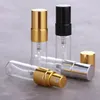 Storage Bottles 50pcs 3ml Portable Transparet Glass Perfume Bottle Refillable Empty Spray Anodized Aluminum With Sprinkler Head