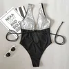2022 Yisiman Ny högkvalitativ ormmönster Bronzing Splicing Integrated Swimsuit Sexig rem baddräkt Kvinnor