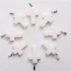 Colares pendentes Colar de atacado Mulheres Presente 18 25mm 24pcs Charms Natural Stone Cross Pingents