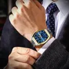 Relógios de pulso Poedagar Luxury Man Relógio Tonneau Dial Homens Homens assistem à prova de aço inoxidável luminoso Data de aço inoxidável Semana Men's Watches Sports Sports