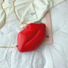 Hobo 1pc Niche Red Lip Shaped Chain Bag Novelty Mini Shoulder Women's Stylish Zipper