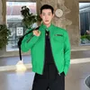 Herrjackor Noymei fashionabla multi-dragkedja design koreansk stil casual stativ krage grön kort jacka all-match 2024 Spring WA3615