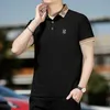 T-shirt maschile 100% cotone branco traspirante con polo di marca da uomo abbigliamento estate