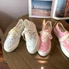 Fitness Shoes Leopard Canvas Women Platform Sneakers 2024 Cute Pink Print Ladies Shoe Fashion Student Big Toe Zapatos Mujer
