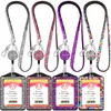 Infällbart arbetskortfodral Crystal Lanyards Rhinestone Card Cover Badge Reel ID Namn Badges Badge Holder Protector Case