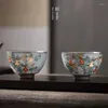 Tasses chinoises gourde peinte à la main