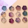 Pietre preziose sciolte 10 pezzi/lotto fluorite naturale a forma di fiore di rosa perle intagliate ciondolo per gioielli che producono accessori braccialetti alla collana fai -da -te