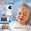 كاميرات CCTV أخرى 5.0 بوصة لاسلكية فيديو شاشة Baby Monitor 5000mAh بطارية مع مربية PTZ كاميرا ذات اتجاهين Vox Vox Lullaby SD TF Record Y240403