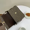 Omuz çantaları Houndstooth Flep Kadın Çanta Pu Küçük Tote Moda Yüksek Kaliteli Crossbody Bayanlar Günlük Messenger Cüzdanlar