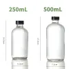 Flessen 2 Pack 250/500 ml Lege Clear Glass Spray Navulable Containers voor essentiële oliën Defic -sproeier met mist- en stroominstellingen