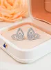 Stud Earrings Luxury Leaf 925 Silver White Diamond Set With High Carbon Diamonds Sweet And Versatile For Everyday Women