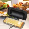 Pans Sandwich à double face Pan sans bâton pliable Grill Frying For Bread Tast Maker Kome Kitchen Cuisine Cuisine