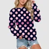 Frauen Hoodies Women Polka Dot Print Sweatshirt Langarm runden Hals Lose Frühling Herbst 2024 Y2K Sweatshirts Tops Vintage Streetwear