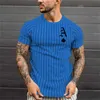 남자 티셔츠 클래식 스트라이프 티셔츠를위한 캐주얼 스포츠 의상 탑 패션 대형 티셔츠 여름 짧은 슬리브 남성 의류 스트리트웨어 2443