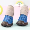 Hundkläder 4st Stylish Rain Boots Super Soft Pet Shoes Breattable Waterproof Summer Hollow Puppy Teddy