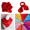 Foulards 60 60cm Foulard en soie Luxueux Imitation Solid Article Couleur Cou Wrap Satin Square Femmes