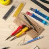 Pennor mekaniska snickare pennpennor med 40 påfyllningar 4 datorer färgglada djupa hål träbearbetning pennor snickeri markeringsverktyg