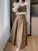 Werkjurken vrouwen elegante korte jas a-line midi rokpak slanke Koreaanse mode vrouwelijke hoge taille lange mouw lente zomer 2-stuks set