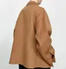 Gaoding Toteme Cashmere Wool kostym Jacket Ficka 24 Höst/vinterkvinnor Pendling av retro kamelpäls