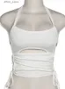 Serbatoi da donna camis y2k sexy senza schienale estate top top womens top 2022 bandage bandage bianca gilet camisole y240403