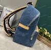 Denim Blue Apollomen Fashion Designer Casual Designer Bags Luxury Backpack Borse per laptop Stucchetta Stucktack Borse da viaggio Top M43186 PUASCHE PUASCHI