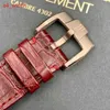 Code de montre de bracelet AP personnalisé 11.59 Série 41 mm Automatique Mécanique Mode décontractée Mentide Swiss Famous Watch 15210BC.OO.A068CR.01 VIN SMOKED RED Watch
