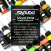 Brushes Sagud 2pcs/kits 100ml Acrylic Paint Set 9 Colors Ready to Airbrush Pigment Ink for Nail Art Temporary Tattoo Makeup Diy Model