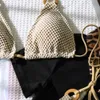 Kadın Mayo Seksi Hook Mini Thong Bikini Askı Mayo Kadın Mayo Bikini Seti J240403