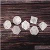 Piedras preciosas sueltas de cristal blanco natural dados poliédricos 7pcs set de mazmorras dragones dnd juegos rpg adornados spot bienes al por mayor aceptación del dr otmas