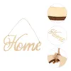 Decorative Figurines 4 Wooden Home Sign Unfinished Blank Letter Plaque Rustic Words Hanging Ornament With Rope For Farmhouse Front Door