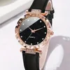 Начатые часы 6pcs Ladies Fashion Casual Star Butterfly Digital Ownestone Quartz Quartz Watch Feath