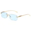 Projektant Luksusowe okulary przeciwsłoneczne Nowe szafki kwadratowe okulary przeciwsłoneczne dla mężczyzn i kobiet geparda dekoracyjne okulary przeciwsłoneczne lampart metalowe okulary przeciwsłoneczne vs5t