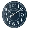 Relojes de pared Reloj de granja redondo interior analógico azul con números arábigos blancos y movimiento de cuarzo 50721