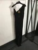 401 2024 Milan Runway Dress Spring Summer Mouwess Black Brand Same Style Damese Jurk Mode Hoge kwaliteit 20241708