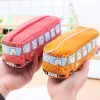 Tassen 12 stks schattige schoolbus potlood kast canvas auto potloodzak School Leergereedschap oranje rood geel groothandel