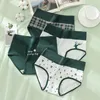 Calcinha feminina cintura alta 4pcs algodão modelador de cueca respirável cuecas fofas estampas de lingerie feminina lingerie feminina