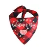 Dog Apparel 50pcs Valentine's Day Accessories Plaid Bandanas Love Style Large Dogs Scarf Bibs Pet Supplies