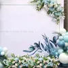 Dekoratif Çiçekler Gökyüzü Mavi Yapay Çiçek Düzenlemesi Düğün Planları Zemin Dekor Kemer Çiçek Sıralı Masa Partisi Pencere Ekran Poproplar