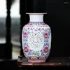 Vases Chinese Style Flower Living Room Decoration Ceramic Hollow Out Design Decor Exquisite Versatile Plant