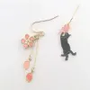Orecchini da 10 coppie / lotto alla moda all'ingrosso metallo metallo smalto epossidico estetico grazioso gatto sakura per donne