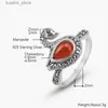 Cluster anneaux Yysunny Animal Duck Dinger Rings 925 STERLING SILP CARNELIAN RING Thaïlande Jewelry Silver Ladies Party Ring L240402