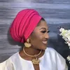 Ubranie etniczne afrykańskie kobiety auto gele headtie Nigeria Lady plisowana głowa owijaj muzułmańską chustę na głowę turbante mujer