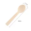 Couverts jetables 100pcs cuillères en bois mini glacée de crème occidentale scoop scoop de table