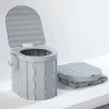 Verktyg Portable Camping Toalett, fällbar toalett för vuxna med löstagbar telefonhylla och toalettpapperhållare, vattentät porta -potta