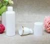 Storage Bottles 50ml White Airless Vacuum Pump Lotion Bottle With Gold Line Used For Cosmetic Container Refillable 100pcs/lot