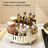 Kitchen Storage Turntable Organizer 360 Rotating Seasoning Rack Multifunction Pantry Cabinet For Cosmetics Household Accessories