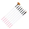 Source usine 7 stylo de peinture à ongles ensemble poteau en bois stylo à ongles stylo de sculpture brosse à ongles spot vente en gros